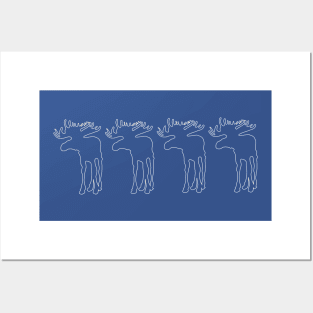 Funny mooses to spot - navy blue Posters and Art